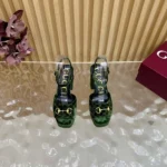 Gucci Women Platform Sandal With Horsebit Green Velvet 837395