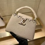 Louis Vuitton LV Women Capucines Mini Taurillon leather-Galet Gray M11341