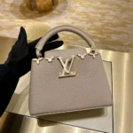Louis Vuitton LV Women Capucines Mini Taurillon leather-Galet Gray M11341