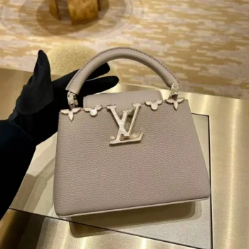 Louis Vuitton LV Women Capucines Mini Taurillon leather-Galet Gray M11341