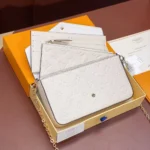 Louis Vuitton LV Women Pochette Félicie Monogram Empreinte-Beige M82363