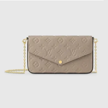 Louis Vuitton LV Women Pochette Félicie Monogram Empreinte-Gray M82609