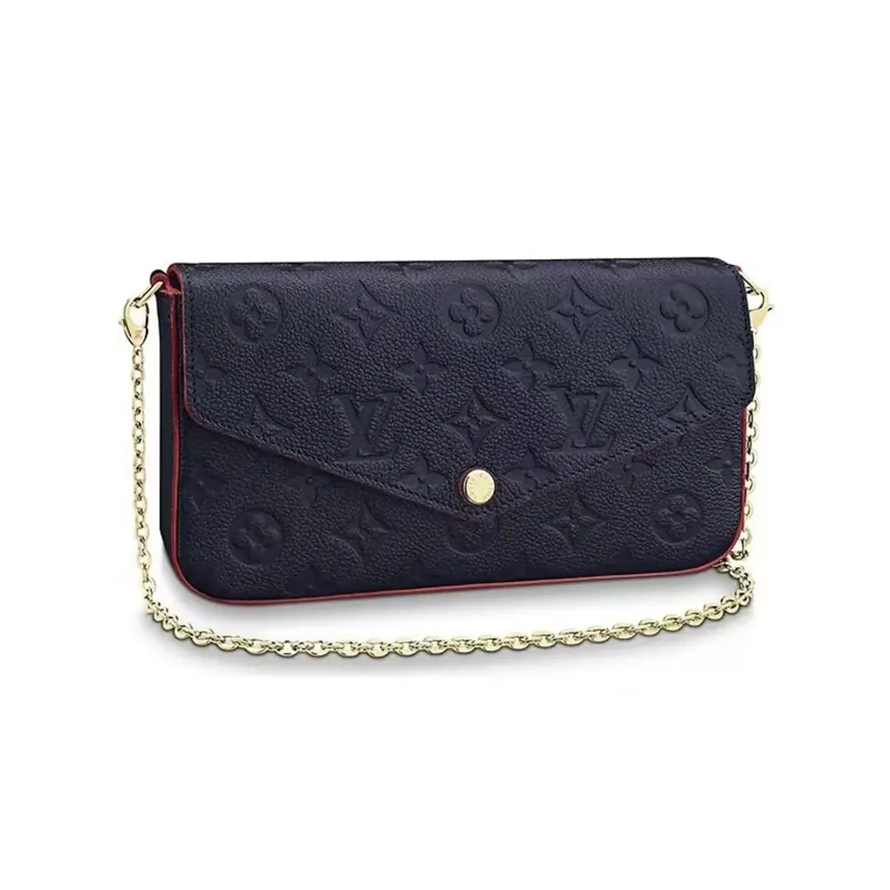Louis Vuitton LV Women Pochette Félicie Monogram Empreinte-Navy (1) Louis Vuitton LV Women Pochette Félicie Monogram Empreinte-Navy