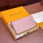 Louis Vuitton LV Women Pochette Félicie Monogram Empreinte-Pink M82608