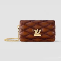 Louis Vuitton LV Women Wallet On Chain GO -14 Lambskin leather-Tan M13841