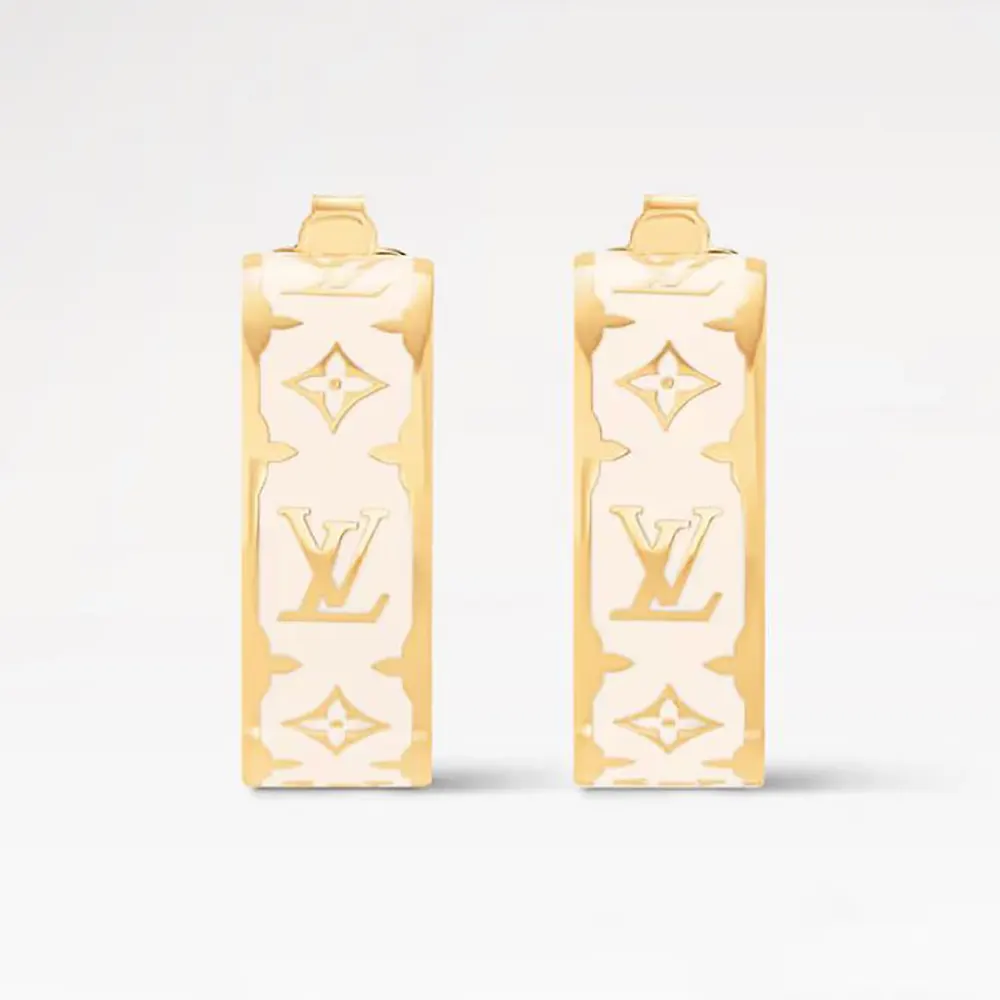 Louis Vuitton Women LV Nanogram Enamel Earrings M01830 (1) Louis Vuitton Women LV Nanogram Enamel Earrings M01830