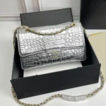 Chanel Women 19A Crocodile Embossed Small Classic Flap Bag