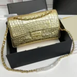 Chanel Women 19A Crocodile Embossed Small Classic Flap Bag