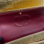 Chanel Women 19A Crocodile Embossed Small Classic Flap Bag