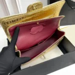 Chanel Women 19A Crocodile Embossed Small Classic Flap Bag