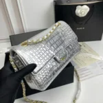 Chanel Women 19A Crocodile Embossed Small Classic Flap Bag