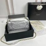 Chanel Women 19A Crocodile Embossed Small Classic Flap Bag