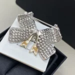 Chanel Women Brooch Metal & Strass Silver Gold & Crystal ABG592