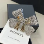Chanel Women Brooch Metal & Strass Silver Gold & Crystal ABG592