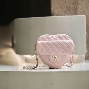 Chanel Women Heart Bag Lambskin Gold-Tone Metal-Light Pink AS5764