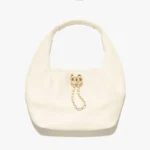Chanel Women Hobo Handbag Calfskin Gold-Tone Metal-White AS5976