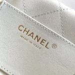 Chanel Women Hobo Handbag Calfskin Gold-Tone Metal-White AS5976