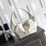 Chanel Women Hobo Handbag Calfskin Gold-Tone Metal-White AS5976