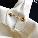 Chanel Women Hobo Handbag Calfskin Gold-Tone Metal-White AS5976