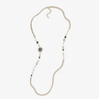 Chanel Women Long Necklace Metal Resin Glass Pearls & Strass ABG609