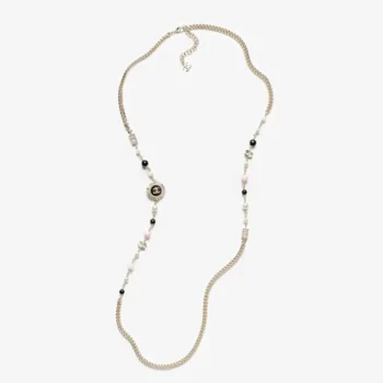 Chanel Women Long Necklace Metal Resin Glass Pearls & Strass ABG609