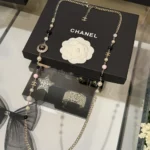 Chanel Women Long Necklace Metal Resin Glass Pearls & Strass ABG609