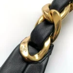 Chanel Women Maxi Hobo Bag Shiny Calfskin Gold-Tone Metal-Black AS5839