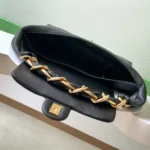 Chanel Women Maxi Hobo Bag Shiny Calfskin Gold-Tone Metal-Black AS5839