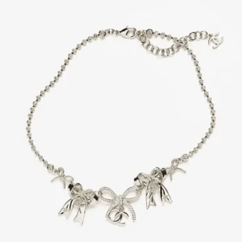 Chanel Women Necklace Metal & Strass Silver Gold & Crystal ABG584