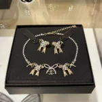 Chanel Women Necklace Metal & Strass Silver Gold & Crystal ABG584