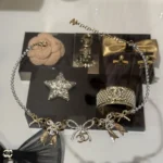 Chanel Women Necklace Metal & Strass Silver Gold & Crystal ABG584