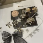 Chanel Women Necklace Metal & Strass Silver Gold & Crystal ABG584