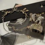 Chanel Women Necklace Metal & Strass Silver Gold & Crystal ABG584