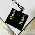 Chanel Women Pendant Earrings Metal Glass & Diamanté ABG973