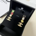 Chanel Women Pendant Earrings Metal Glass & Diamanté ABG973
