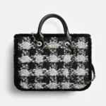 Chanel Women Small Shopping Bag Tweed Shearling Lambskin Gold-Tone Metal AS5688