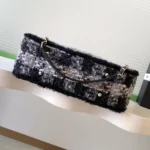 Chanel Women Small Shopping Bag Tweed Shearling Lambskin Gold-Tone Metal AS5688