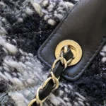 Chanel Women Small Shopping Bag Tweed Shearling Lambskin Gold-Tone Metal AS5688