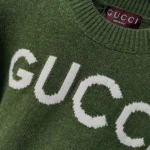 Gucci Women Wool Top with Gucci Intarsia-Green 770072XKEBC
