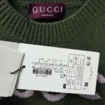 Gucci Women Wool Top with Gucci Intarsia-Green 770072XKEBC