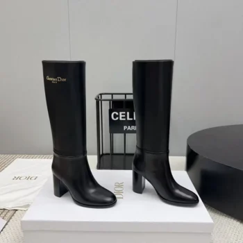 Dior Women D-Town Heeled Boot Black Supple Calfskin KCT051VSO