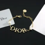 Dior Women Dio(r)evolution Bracelet Gold-Finish Metal and White Resin Pearls
