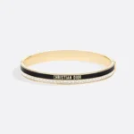 Dior Women Night Code Bangle Gold-Finish Metal White Crystals and Black Lacquer