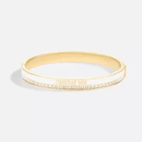 Dior Women Night Code Bangle Gold-Finish Metal White Crystals and White Lacquer