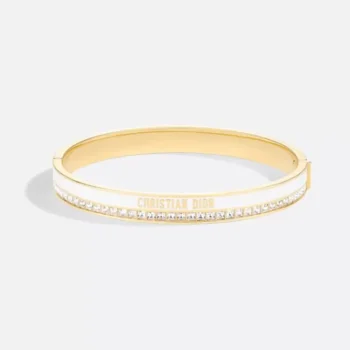 Dior Women Night Code Bangle Gold-Finish Metal White Crystals and White Lacquer