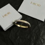 Dior Women Night Code Bangle Gold-Finish Metal White Crystals and White Lacquer
