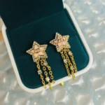 Dior Women Petit CD Lucky Baroque Earrings Gold-Finish Metal Silver-Tone Crystals