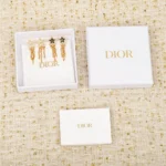 Dior Women Petit CD Lucky Baroque Earrings Gold-Finish Metal Silver-Tone Crystals
