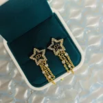 Dior Women Petit CD Lucky Baroque Earrings Gold-Finish Metal Silver-Tone Crystals D92B