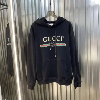 Gucci Men Cotton Jersey Printed Hooded Sweatshirt